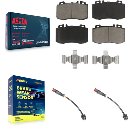 Front Ceramic Disc Brake Pads And Wear Sensor Pairs Kit For Mercedes-Benz SL500 SLK55 AMG KCW-100675