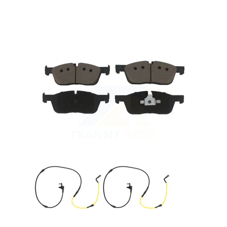 Front Ceramic Brake Pad And Wear Sensor Pair Kit For Jaguar F-Pace Land Rover Range Velar KCW-100686