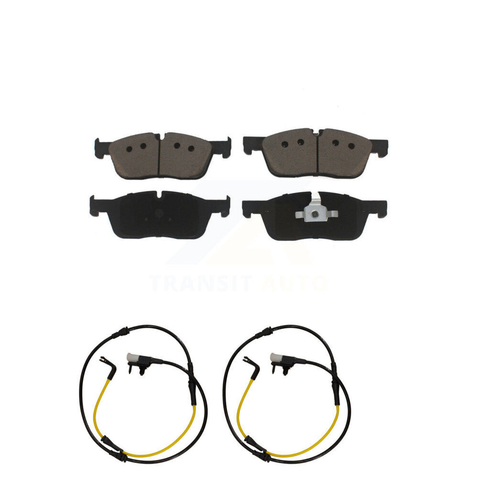 Front Ceramic Brake Pad And Wear Sensor Pair Kit For Jaguar F-Pace Land Rover Range Velar KCW-100686