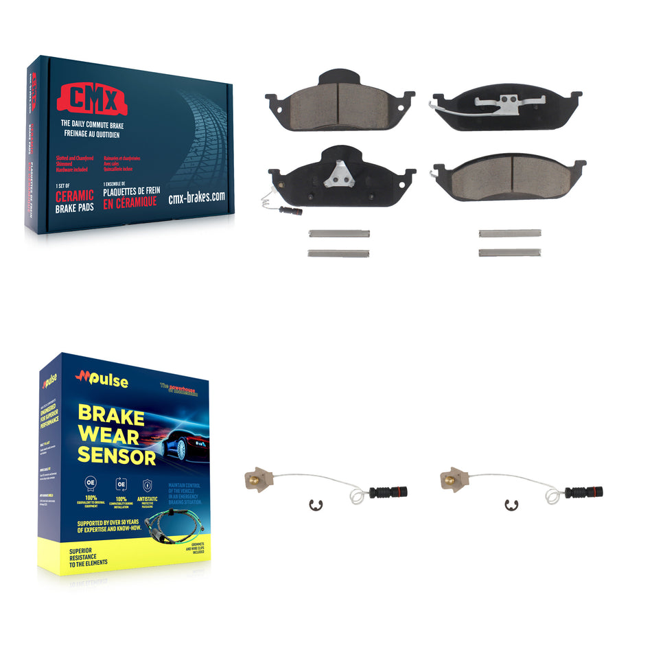 Front Ceramic Disc Brake Pad And Wear Sensor Pair Kit For Mercedes-Benz ML320 ML350 ML430 KCW-100703