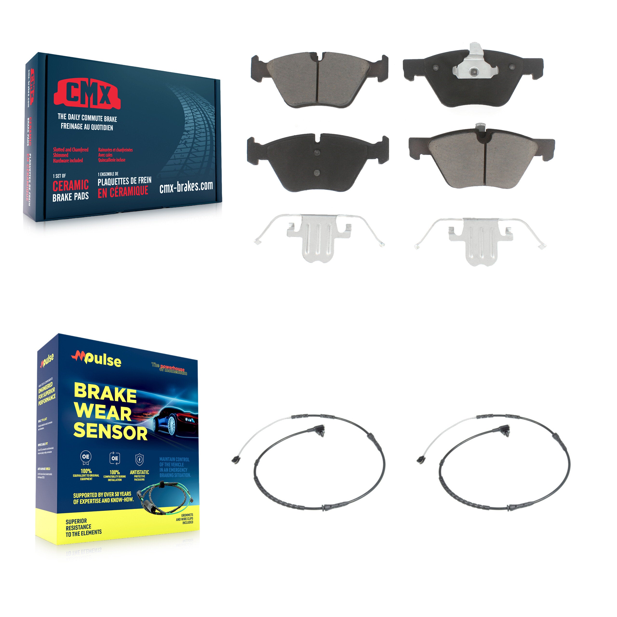 Front Ceramic Disc Brake Pads And Wear Sensor Pairs Kit For BMW Z4 KCW-100707