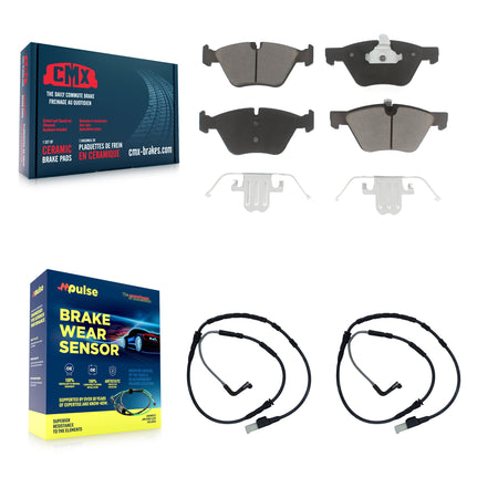 Front Ceramic Disc Brake Pads And Wear Sensor Pairs Kit For BMW Z4 KCW-100715