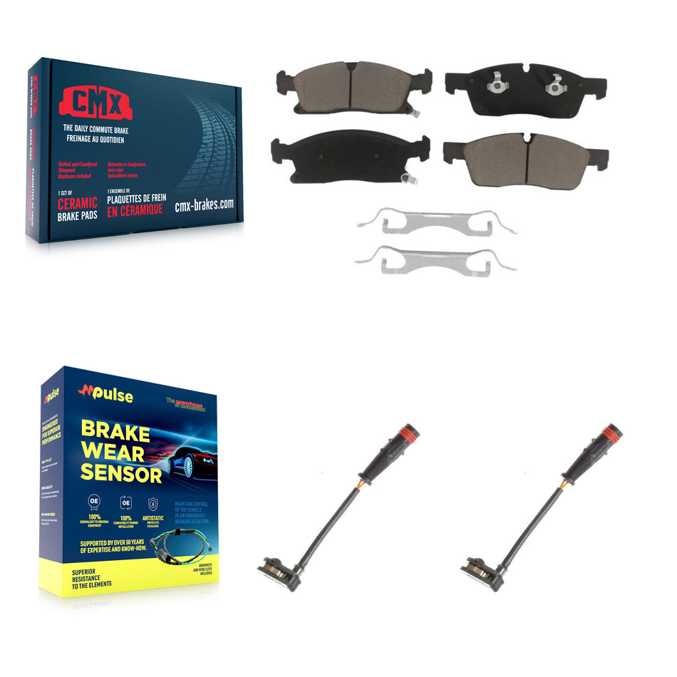 Front Ceramic Disc Brake Pad & Wear Sensor Pair Kit For Mercedes-Benz ML350 GLE350 GLE400 KCW-100722