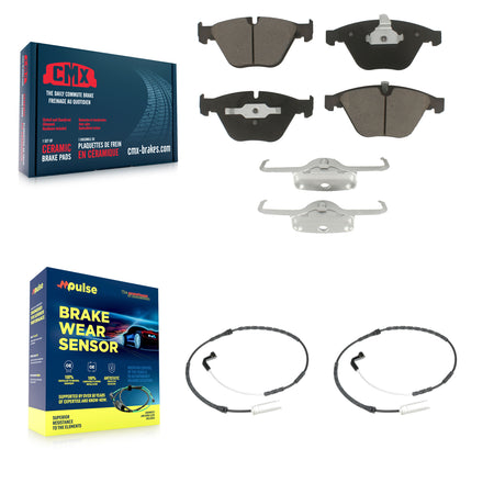 Front Ceramic Disc Brake Pad Wear Sensor Pair Kit For 2009-2010 BMW 328i xDrive 335i 3.0L KCW-100729