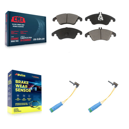 Front Ceramic Disc Brake Pads And Wear Sensor Pairs Kit For Mercedes-Benz C250 E400 KCW-100733