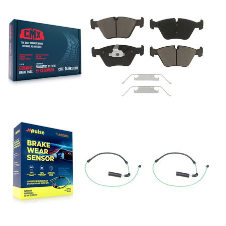 Front Ceramic Disc Brake Pads And Wear Sensor Pairs Kit For BMW 330Ci 330i 330xi M3 KCW-100749