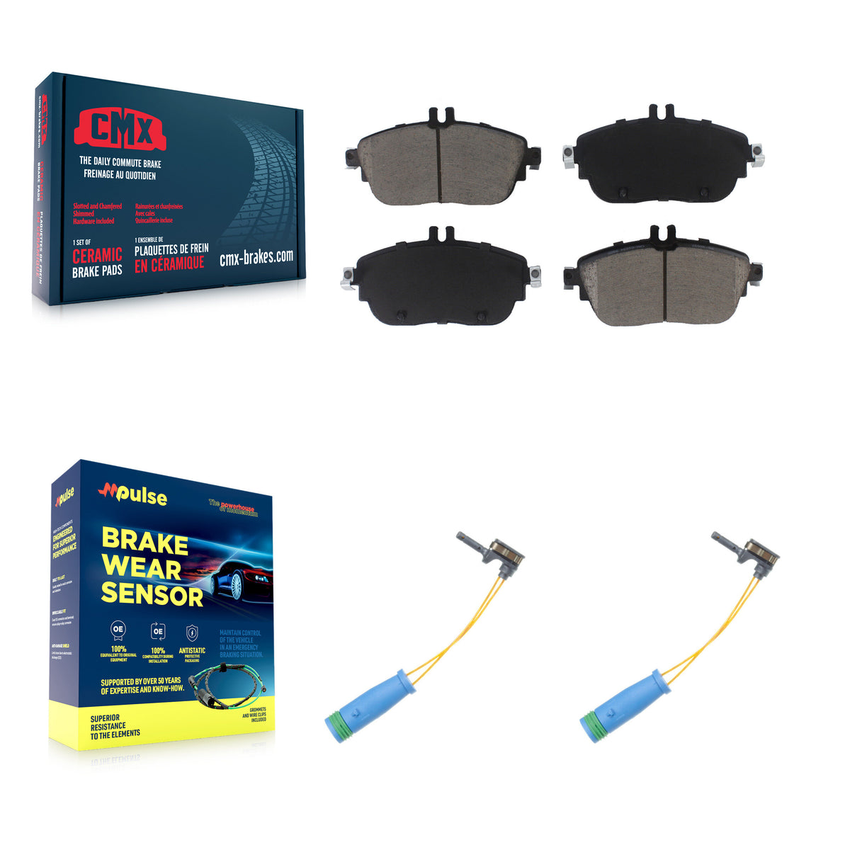 Front Ceramic Brake Pad Wear Sensor Pair Kit For Mercedes-Benz GLA250 CLA250 B250 B Drive KCW-100752