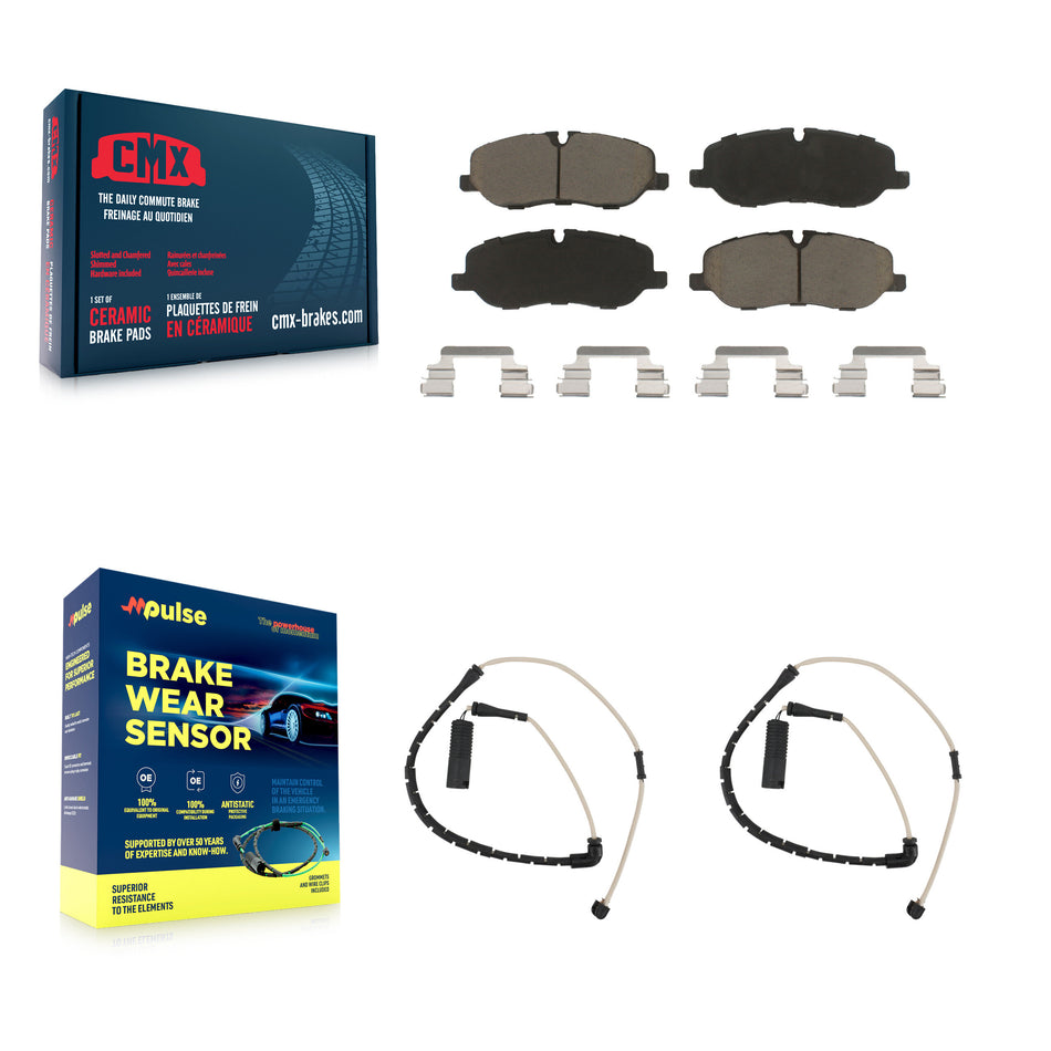 Front Ceramic Disc Brake Pads And Wear Sensor Pairs Kit For Land Rover Range KCW-100754