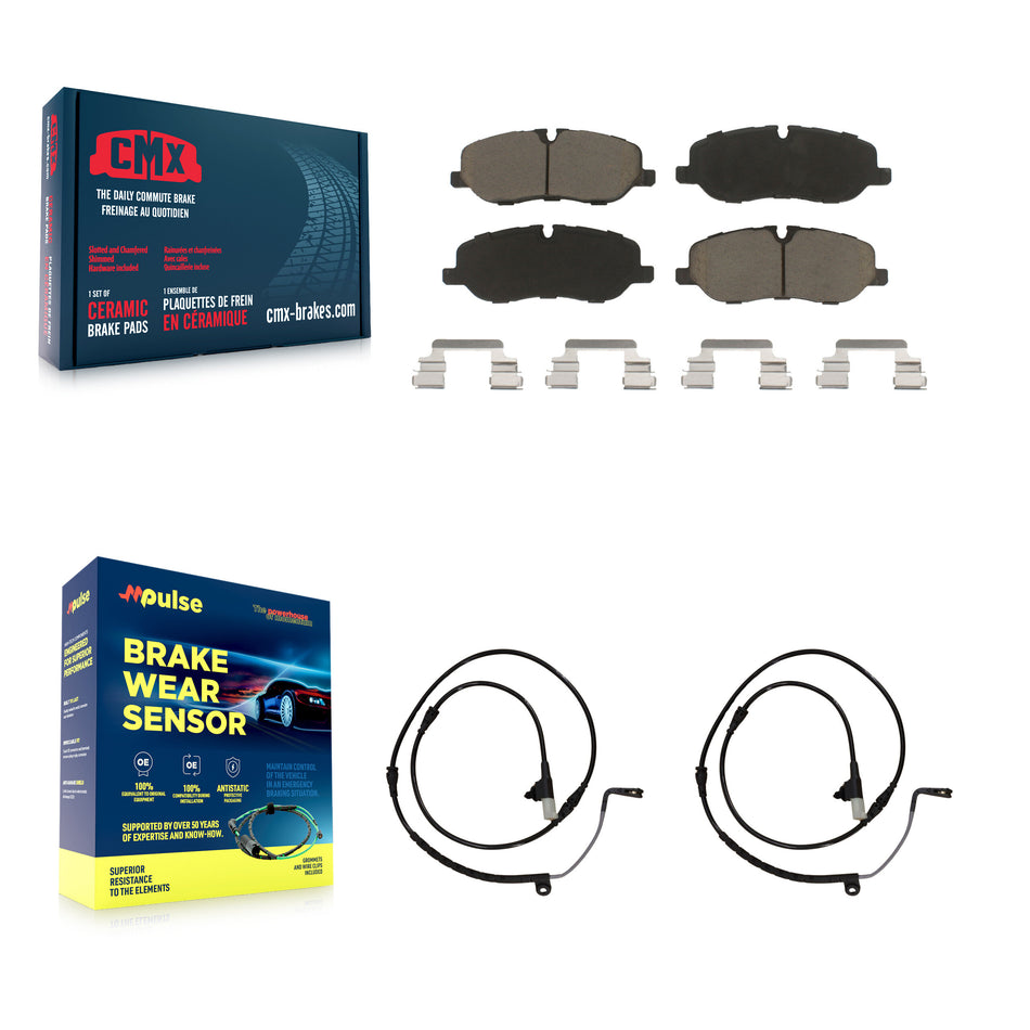 Front Ceramic Disc Brake Pads And Wear Sensor Pairs Kit For Land Rover Range Sport KCW-100760