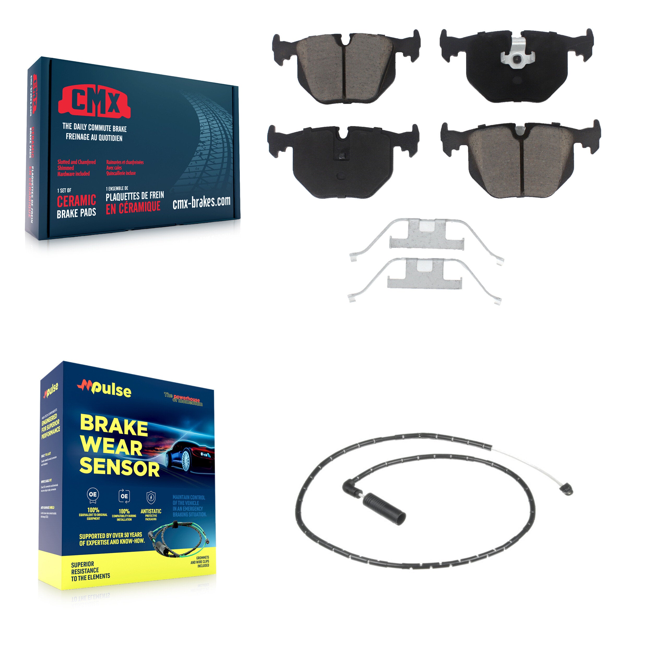 Rear Ceramic Disc Brake Pads And Wear Sensors Kit For 2004-2010 BMW X3 KCW-100763