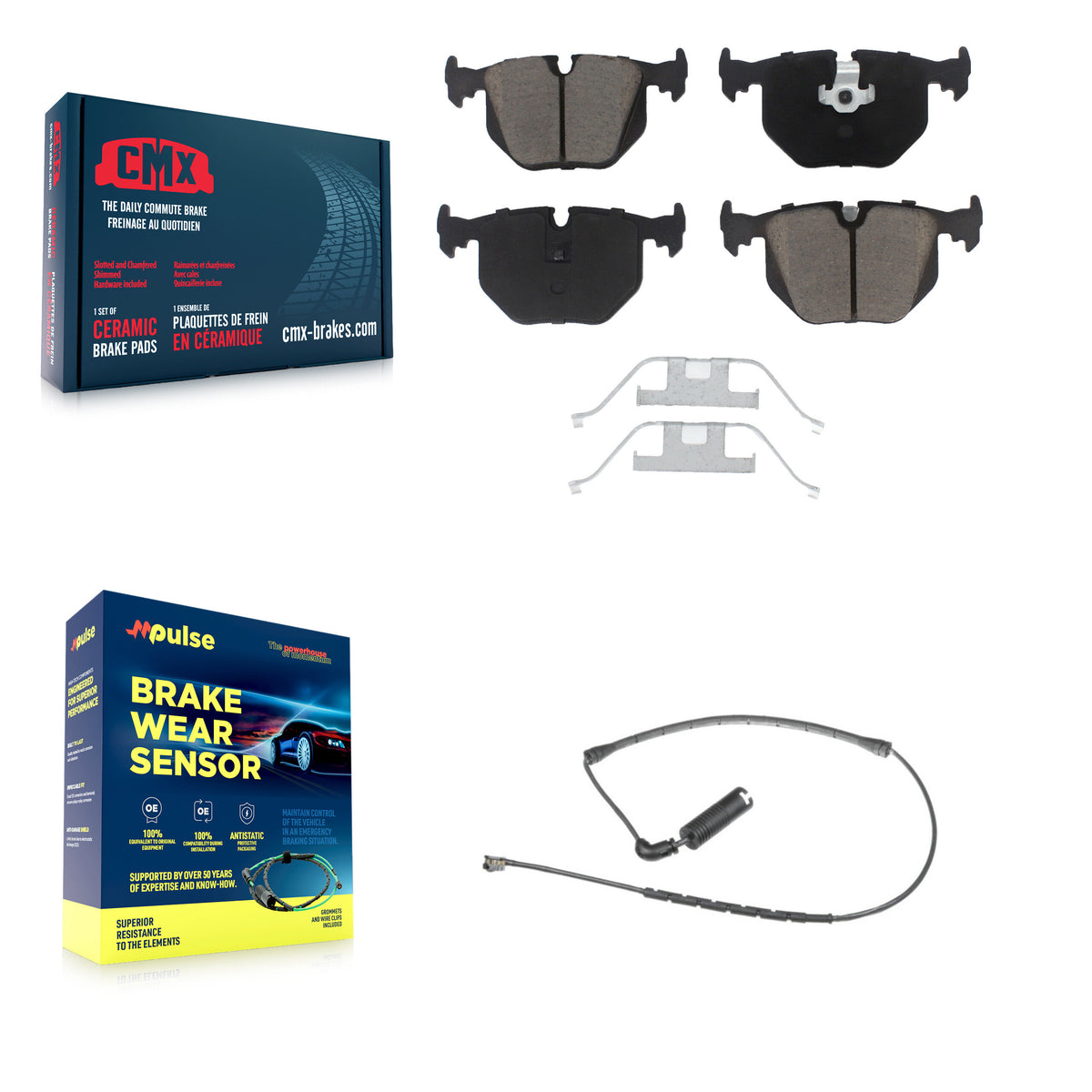 Rear Ceramic Disc Brake Pads And Wear Sensors Kit For 2000-2006 BMW X5 KCW-100769