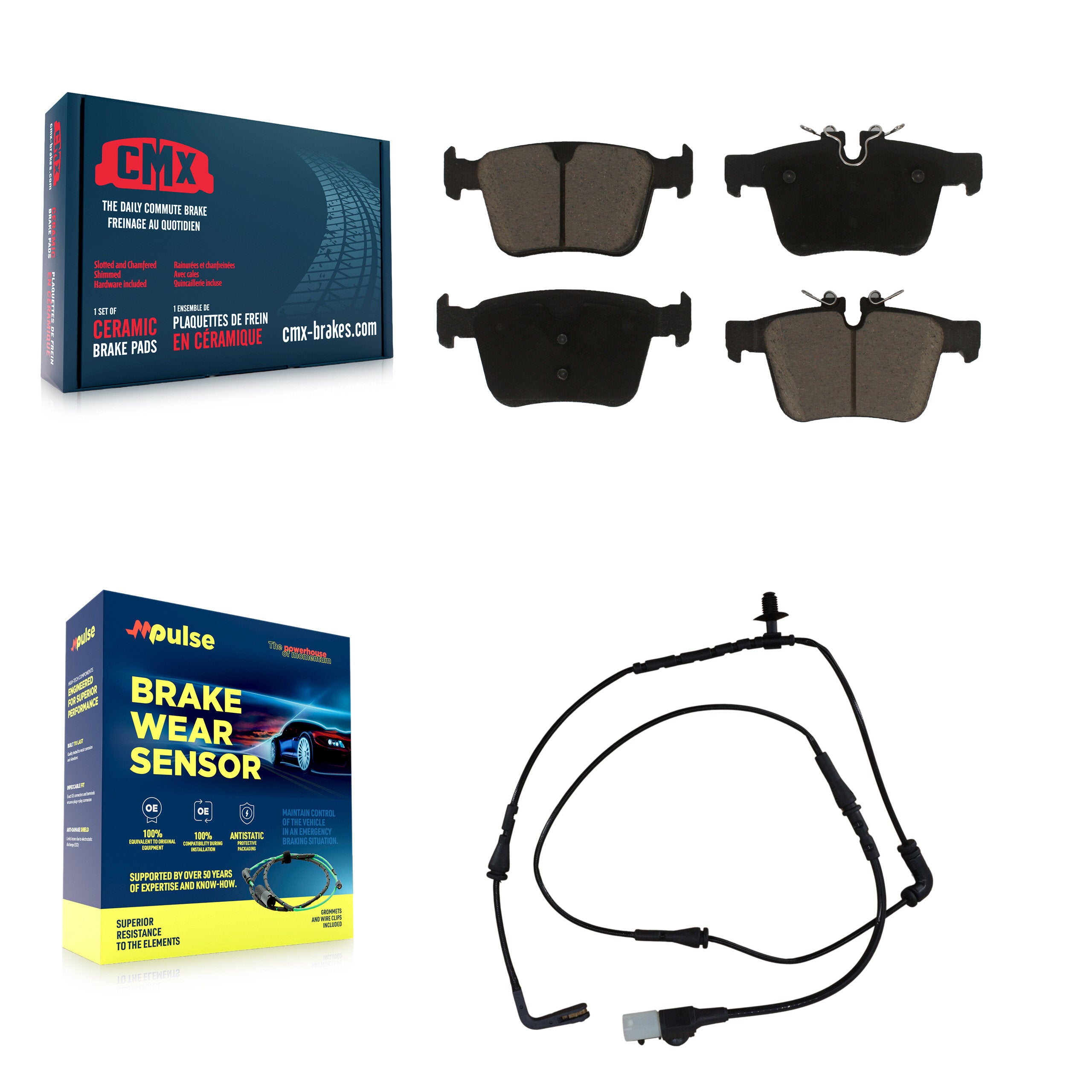 Rear Ceramic Disc Brake Pads And Wear Sensors Kit For 2016-2019 Land Rover Range Evoque KCW-100770