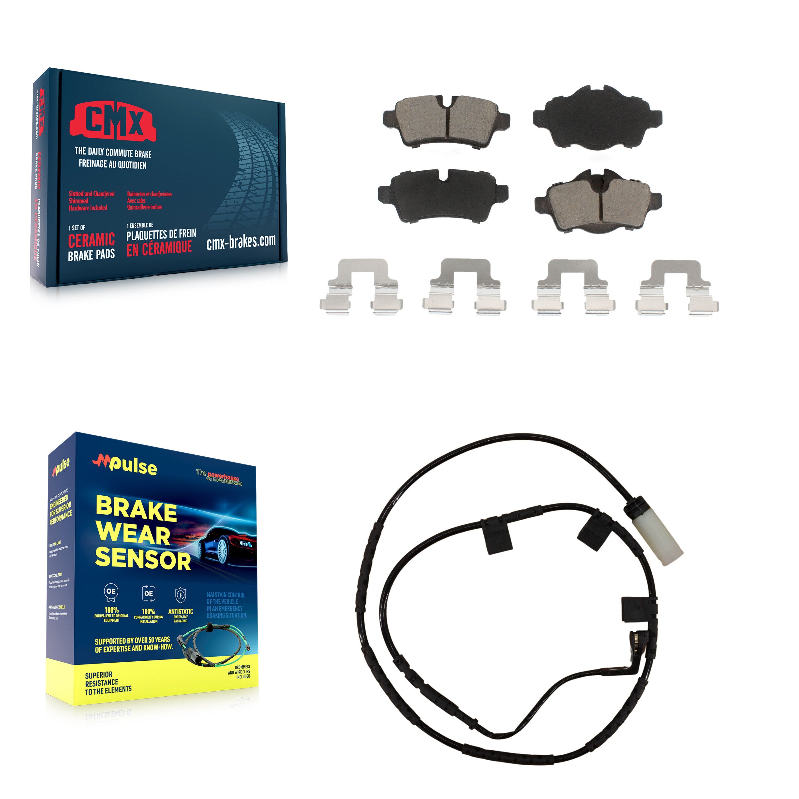 Rear Ceramic Disc Brake Pads And Wear Sensors Kit For Mini Cooper KCW-100772