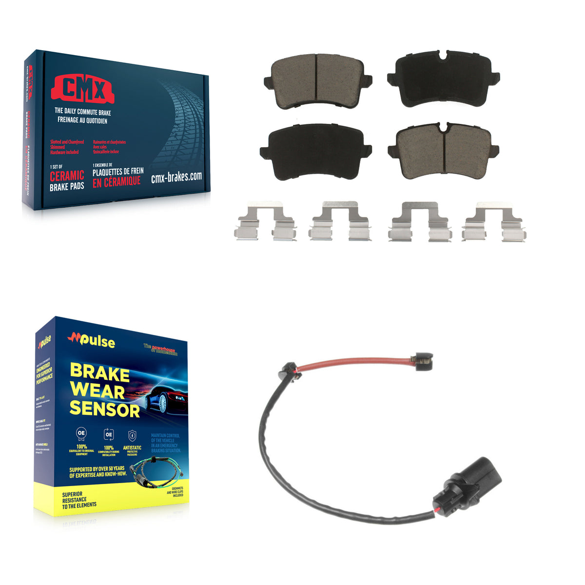 Rear Ceramic Disc Brake Pads And Wear Sensors Kit For Porsche Macan Audi A6 KCW-100773
