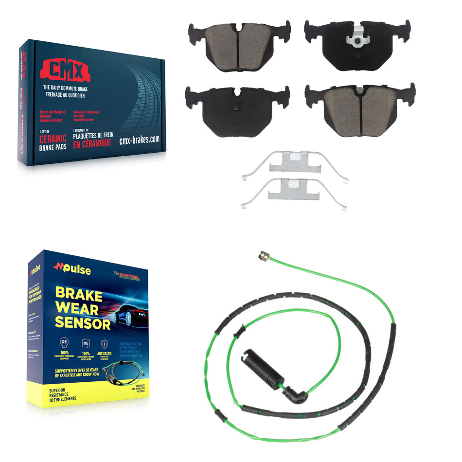 Rear Ceramic Brake Pads Wear Sensor Kit For 2006-2008 BMW Z4 M Roadster Coupe with 3.2L KCW-100780
