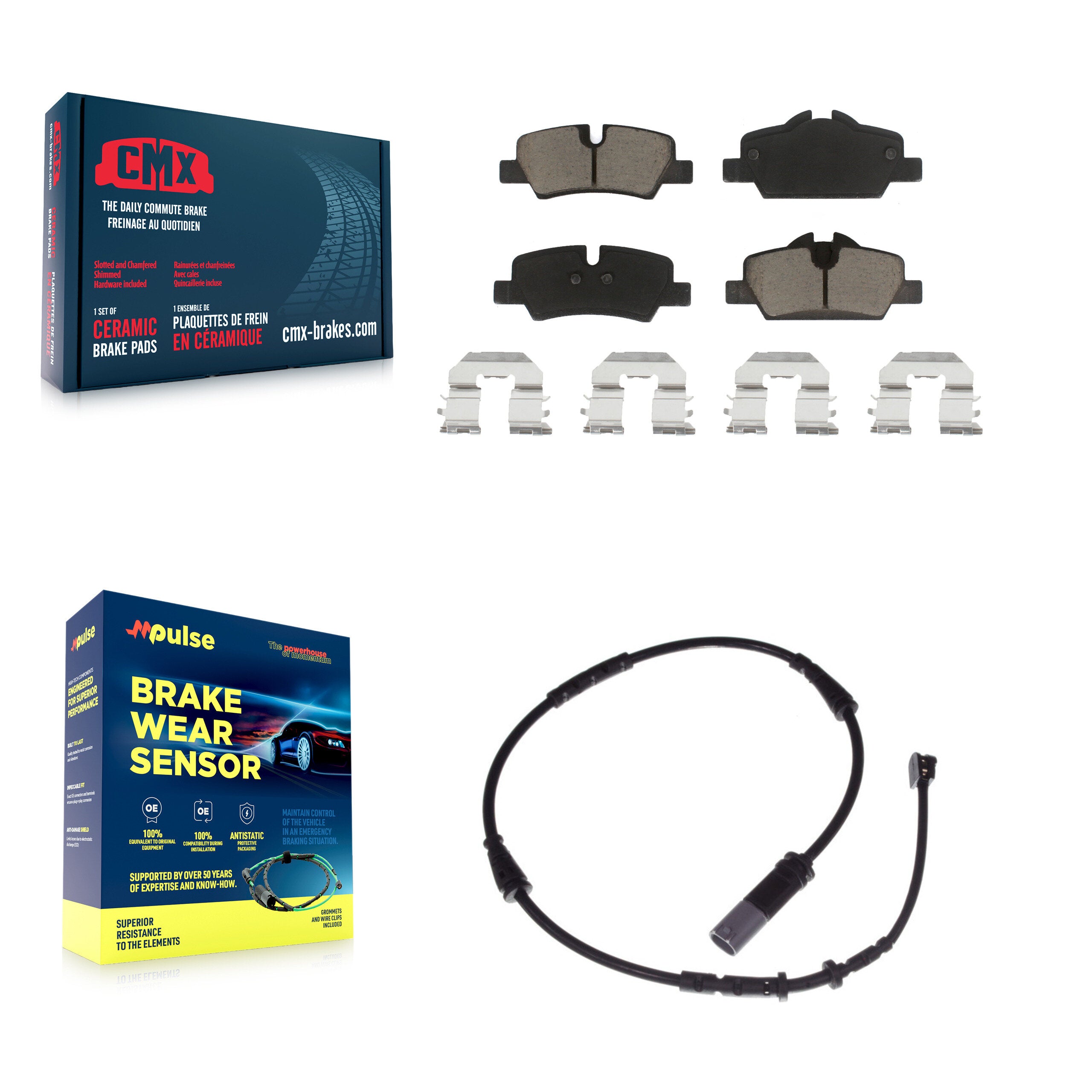 Rear Ceramic Disc Brake Pads And Wear Sensors Kit For Mini Cooper KCW-100782
