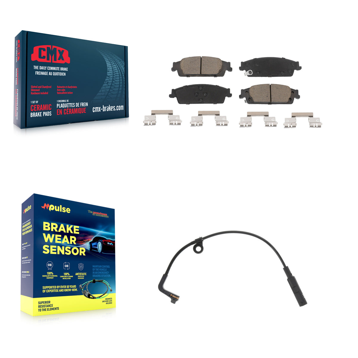 Rear Ceramic Disc Brake Pads And Wear Sensors Kit For Chevrolet Silverado 1500 KCW-100786