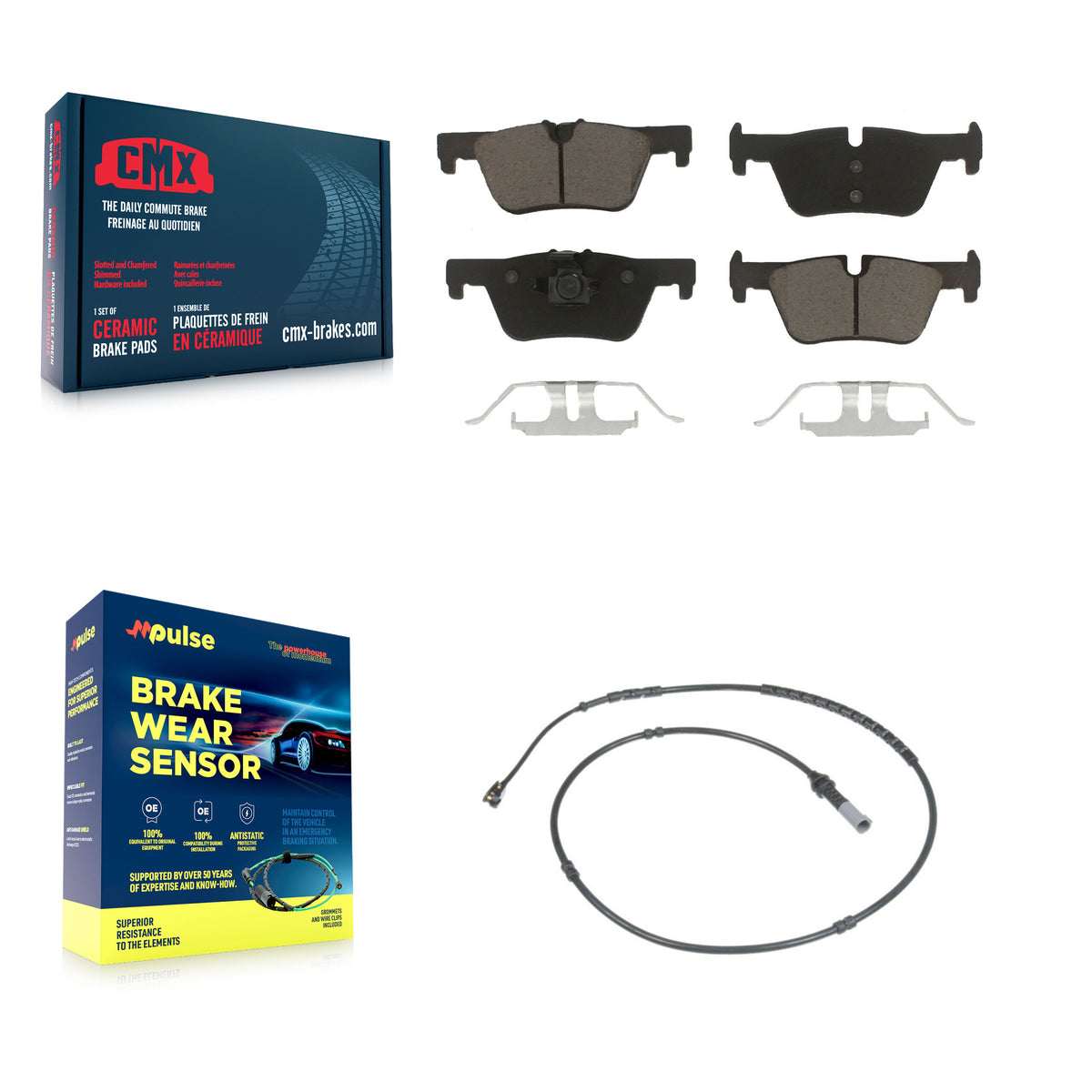 Rear Ceramic Brake Pads Wear Sensor Kit For BMW 328i xDrive 330i 320i 428i 328d 230i 430i KCW-100796