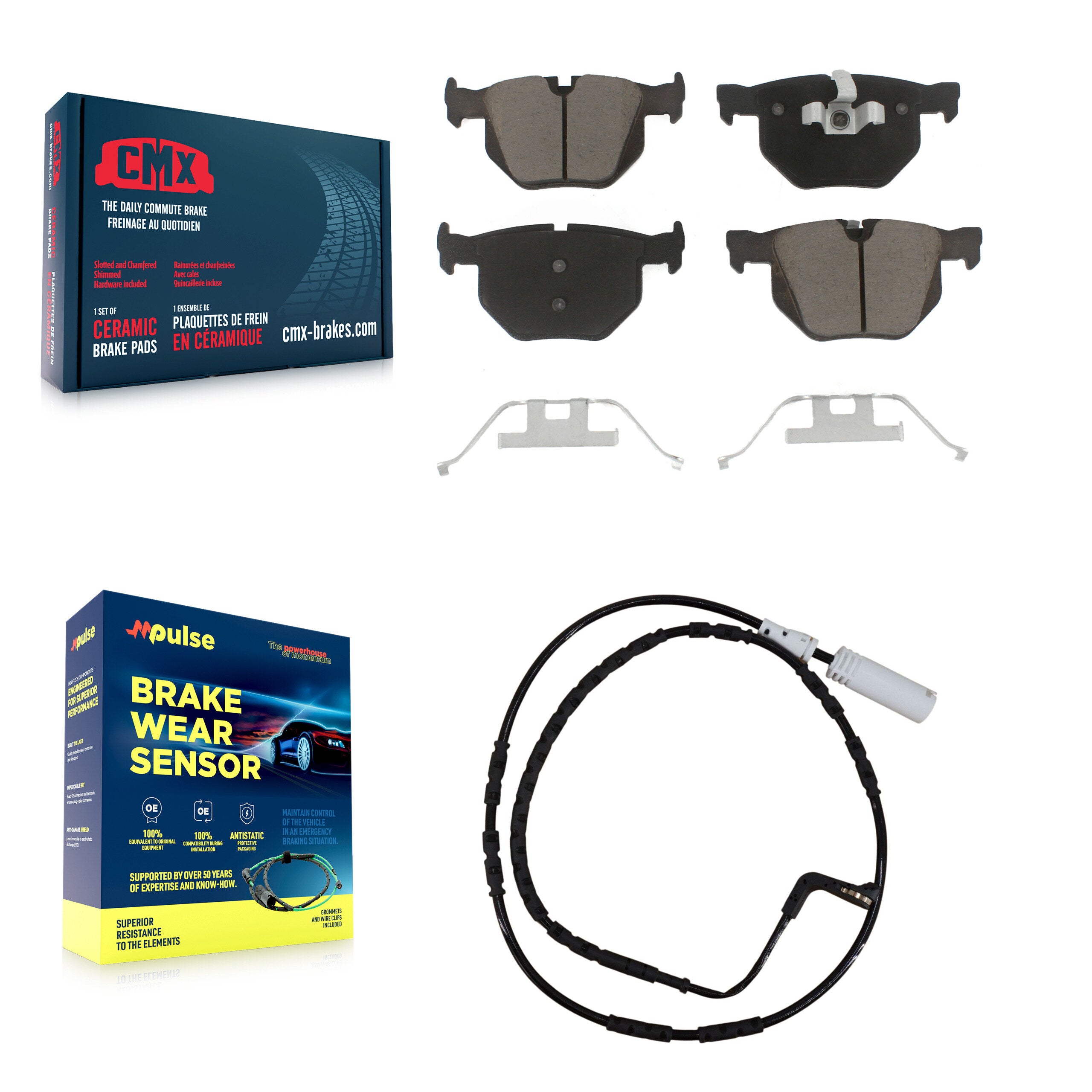 Rear Ceramic Disc Brake Pad And Wear Sensor Kit For BMW 335i xDrive 335xi 330i 330xi 335d KCW-100798