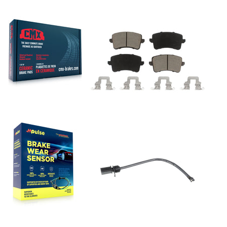 Rear Ceramic Disc Brake Pads And Wear Sensors Kit For 2015 Audi Q5 KCW-100801