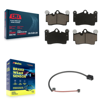 Rear Ceramic Disc Brake Pad And Wear Sensor Kit For 2005-2006 Porsche Cayenne S with 4.5L KCW-100802
