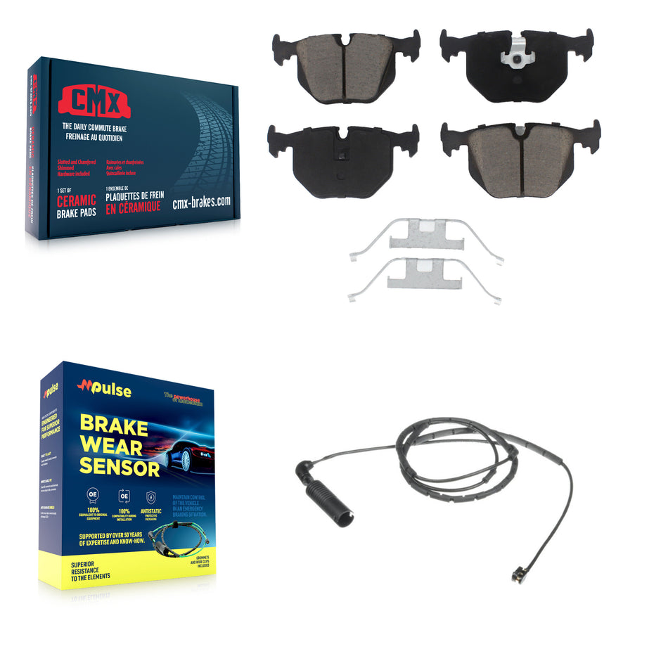 Rear Ceramic Disc Brake Pads And Wear Sensors Kit For BMW 330Ci 330i 330xi 3.0L KCW-100806