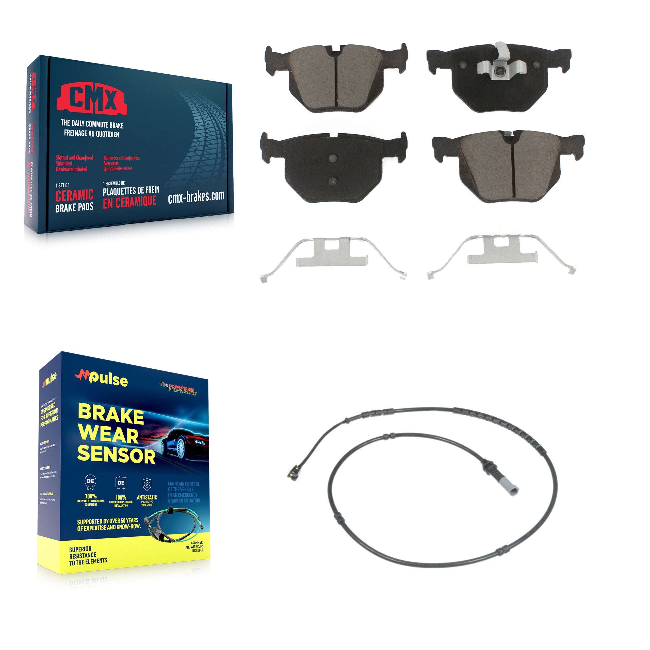 Rear Ceramic Disc Brake Pads And Wear Sensors Kit For BMW 335i xDrive KCW-100809