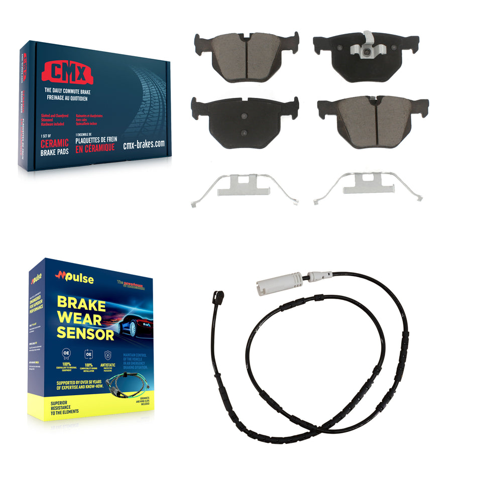 Rear Ceramic Disc Brake Pads And Wear Sensor Kit For 2013-2015 BMW X1 xDrive35i with 3.0L KCW-100816