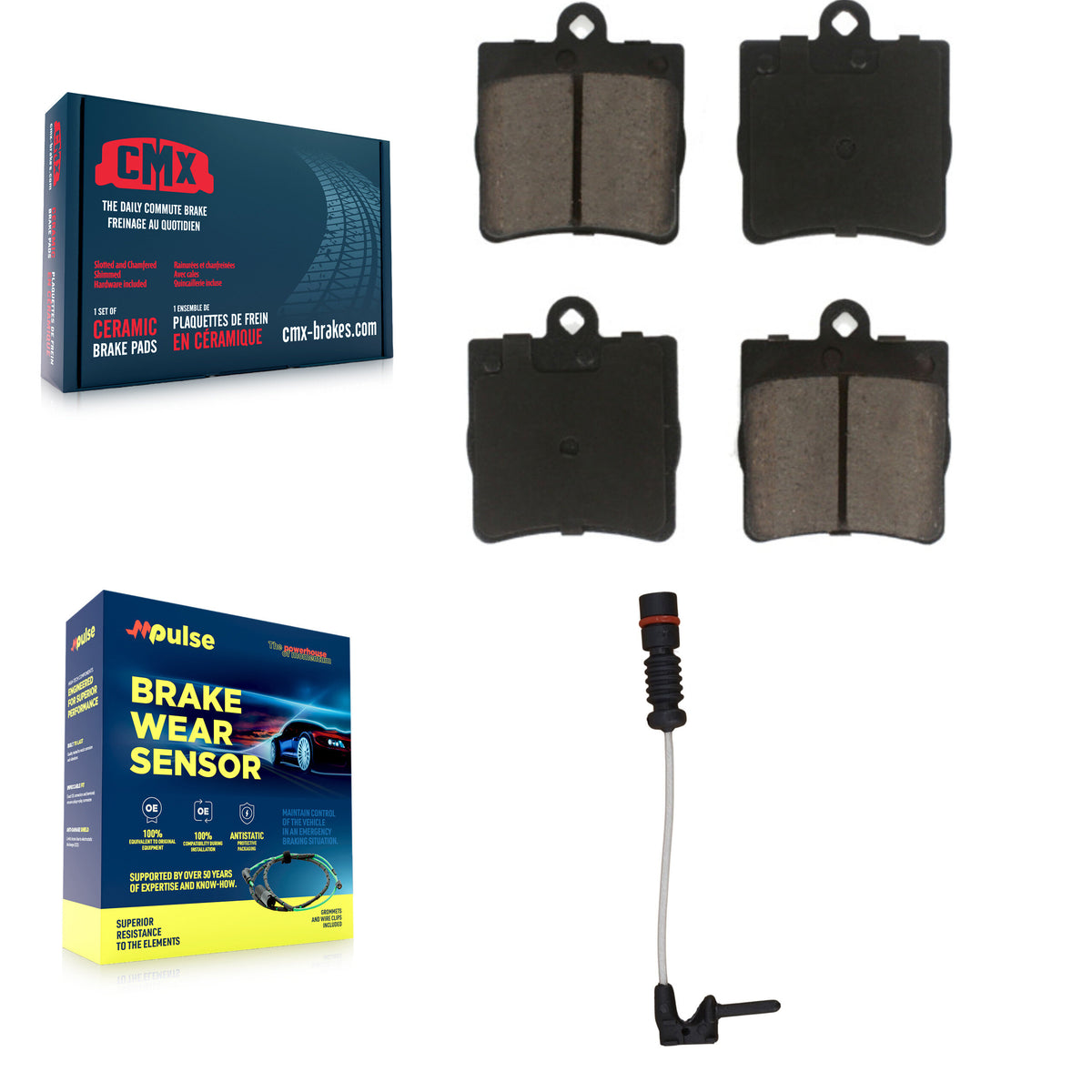 Rear Ceramic Brake Pad & Wear Sensor Kit For Chrysler Crossfire Mercedes-Benz SLK230 C230 KCW-100820
