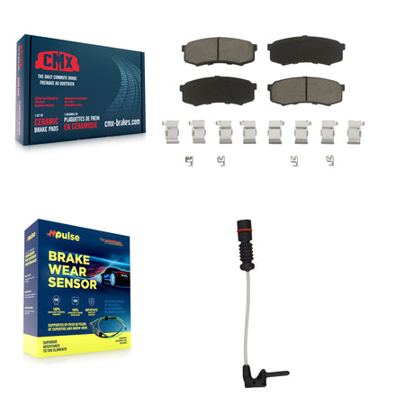 Rear Ceramic Disc Brake Pads And Wear Sensors Kit For 2000 Mercedes-Benz C43 AMG 4.3L KCW-100821