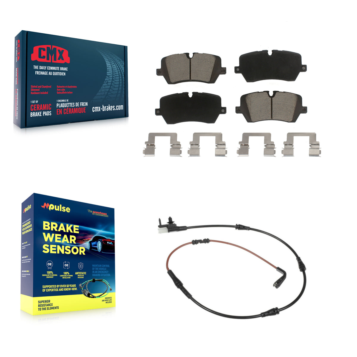 Rear Ceramic Disc Brake Pads And Wear Sensors Kit For Land Rover Range Sport Discovery KCW-100826