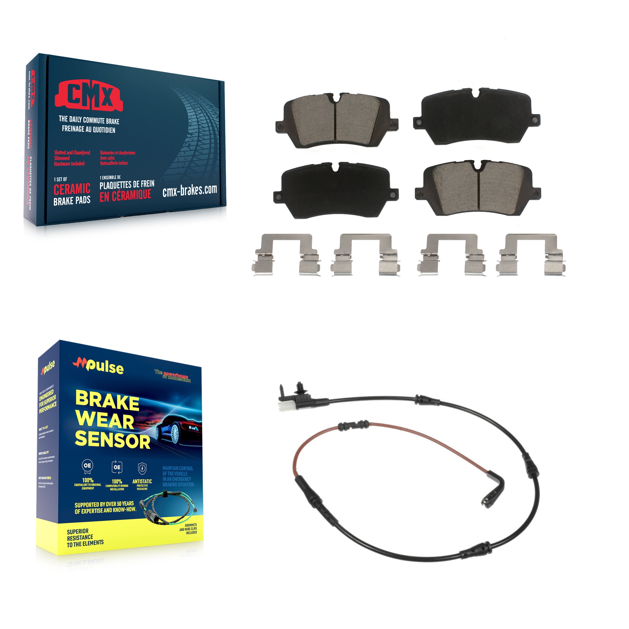 Rear Ceramic Disc Brake Pads And Wear Sensors Kit For Land Rover Range Sport Discovery KCW-100826
