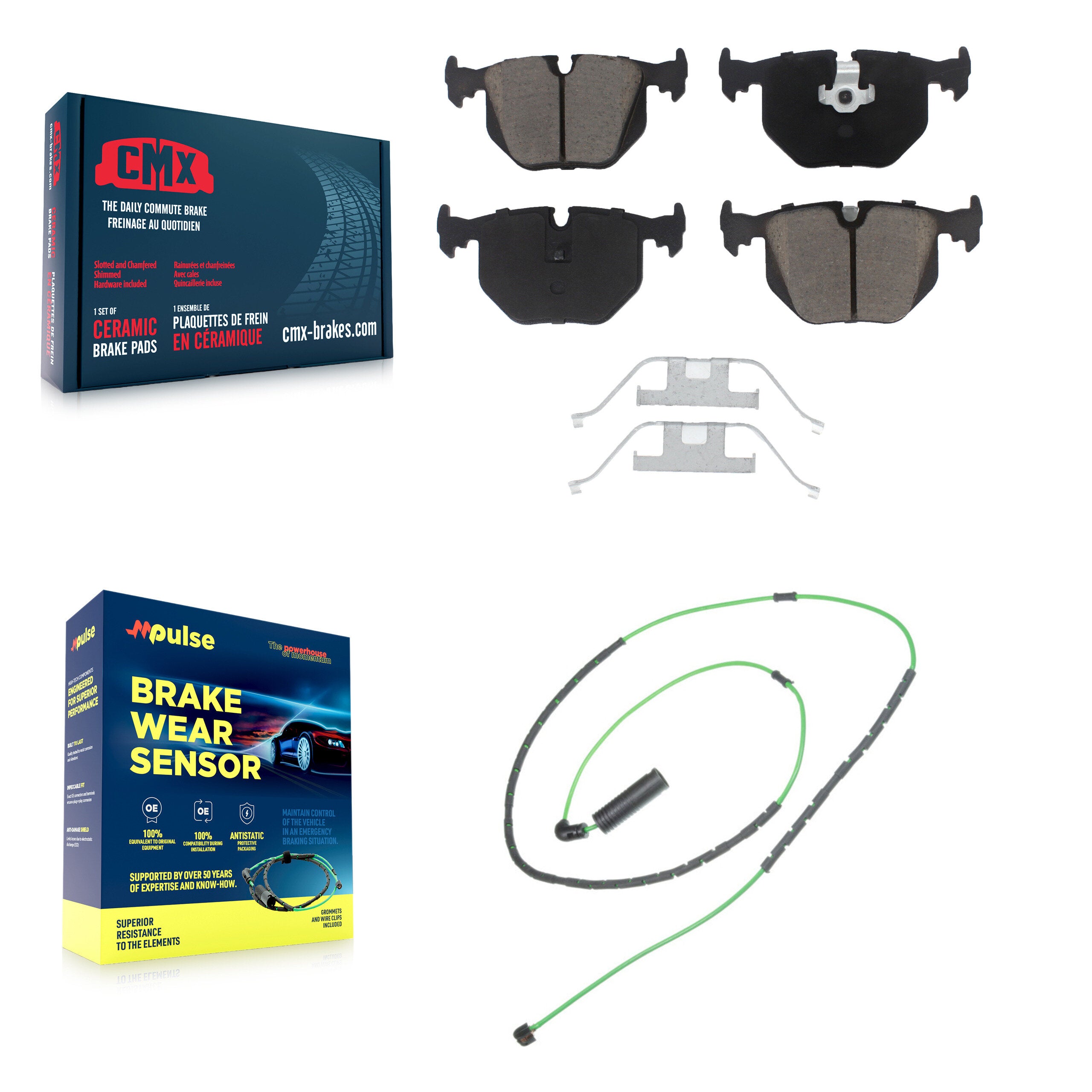 Rear Ceramic Disc Brake Pads And Wear Sensors Kit For 2001-2006 BMW M3 3.2L KCW-100833