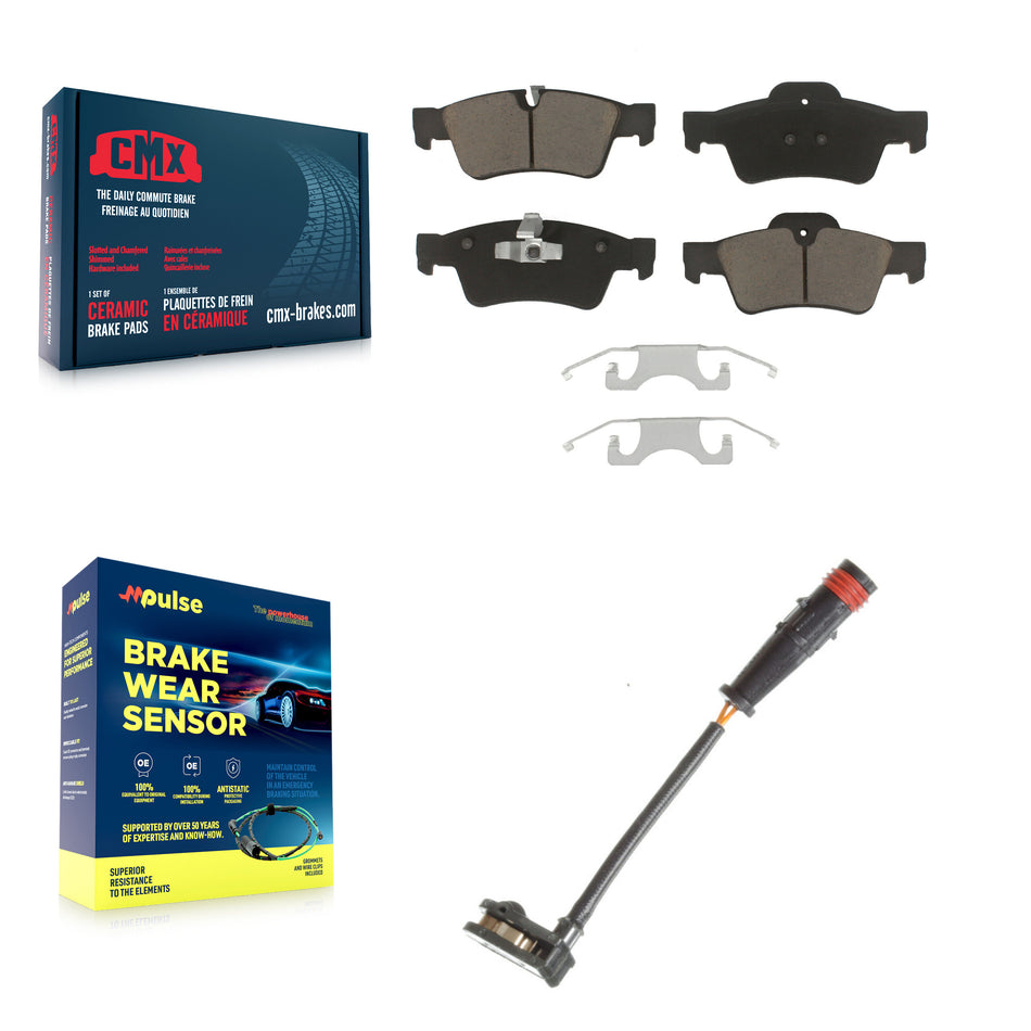 Rear Ceramic Brake Pad & Wear Sensor Kit For Mercedes-Benz ML350 R350 G63 AMG GL450 ML500 KCW-100835