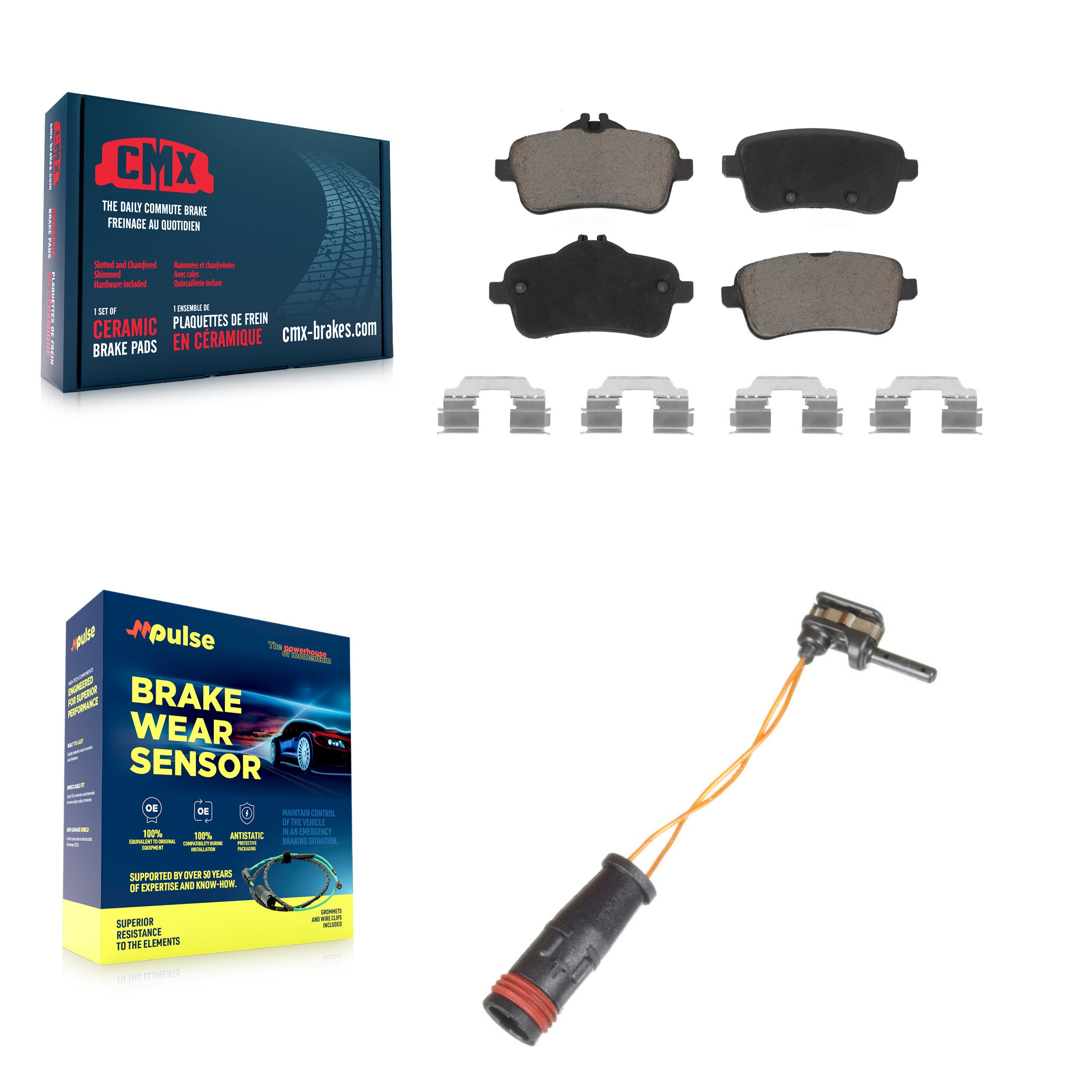 Rear Ceramic Brake Pads Wear Sensor Kit For Mercedes-Benz ML350 GLE400 GLE350 GL350 GLE43 KCW-100847