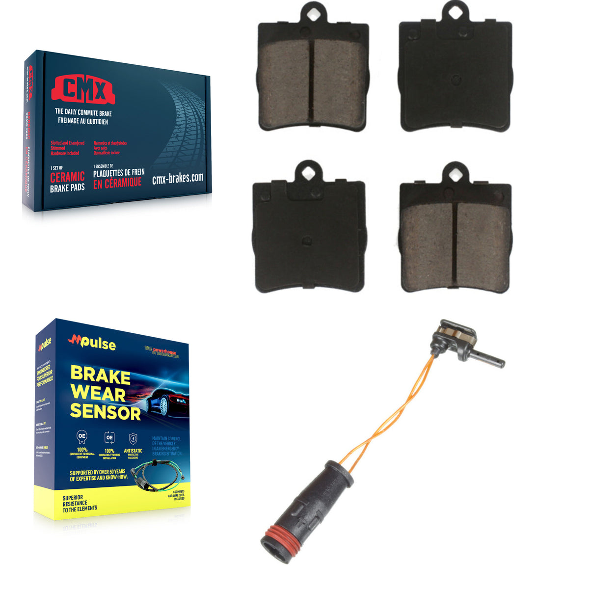 Rear Ceramic Disc Brake Pads And Wear Sensors Kit For Mercedes-Benz C230 C240 KCW-100850