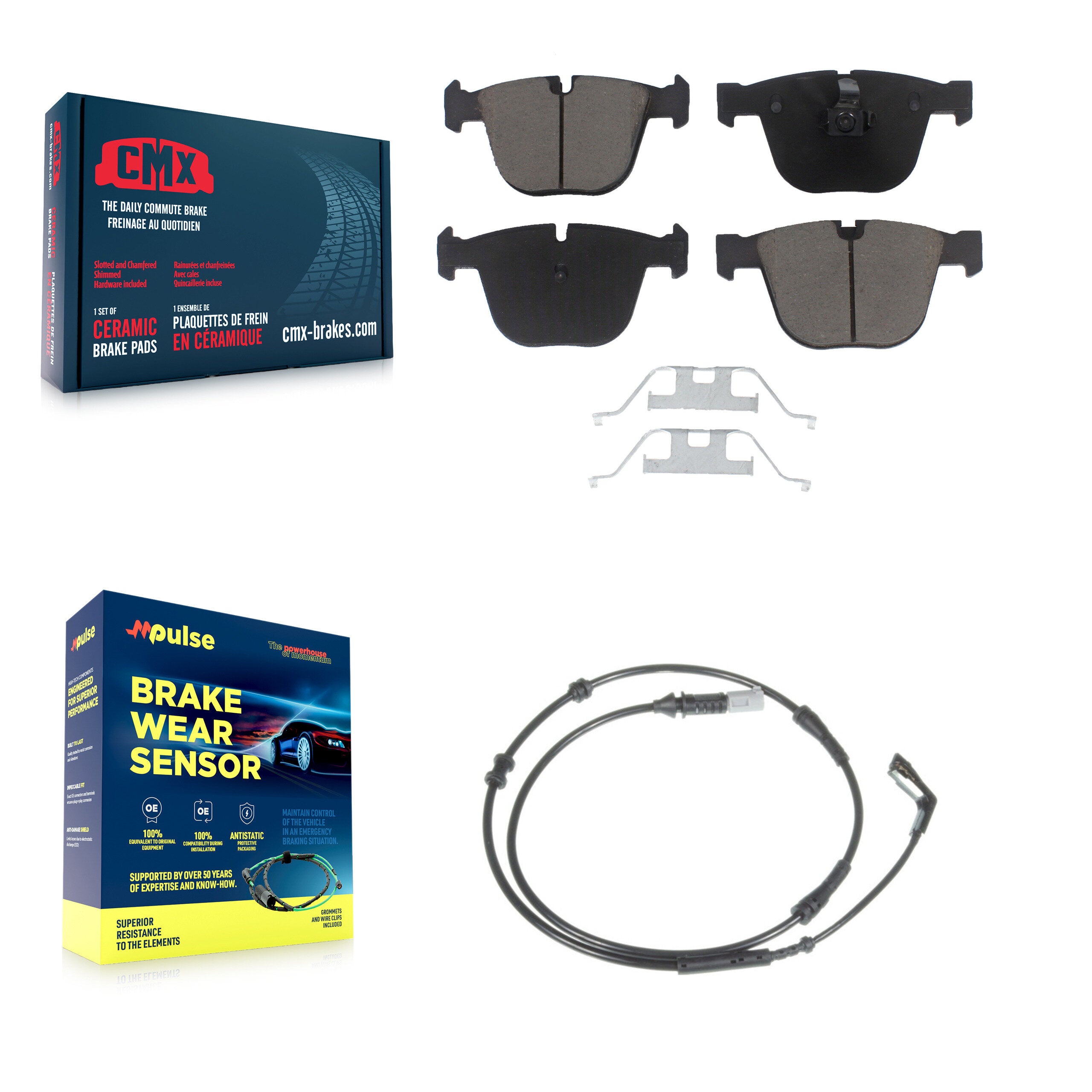 Rear Ceramic Disc Brake Pads And Wear Sensors Kit For BMW 750i 750Li KCW-100856
