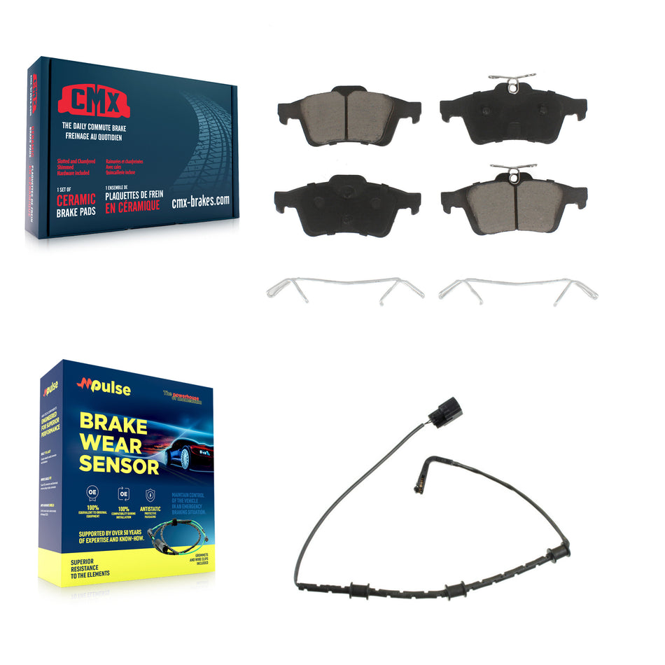 Rear Ceramic Disc Brake Pads And Wear Sensors Kit For Jaguar XJ From VIN #V90866 KCW-100857