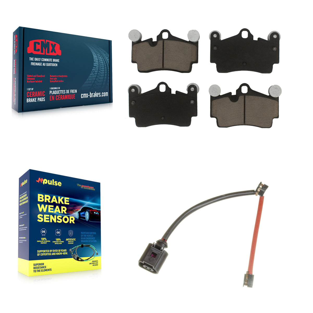 Rear Ceramic Brake Pad And Wear Sensor Kit For Audi Q7 Porsche Cayenne Volkswagen Touareg KCW-100860