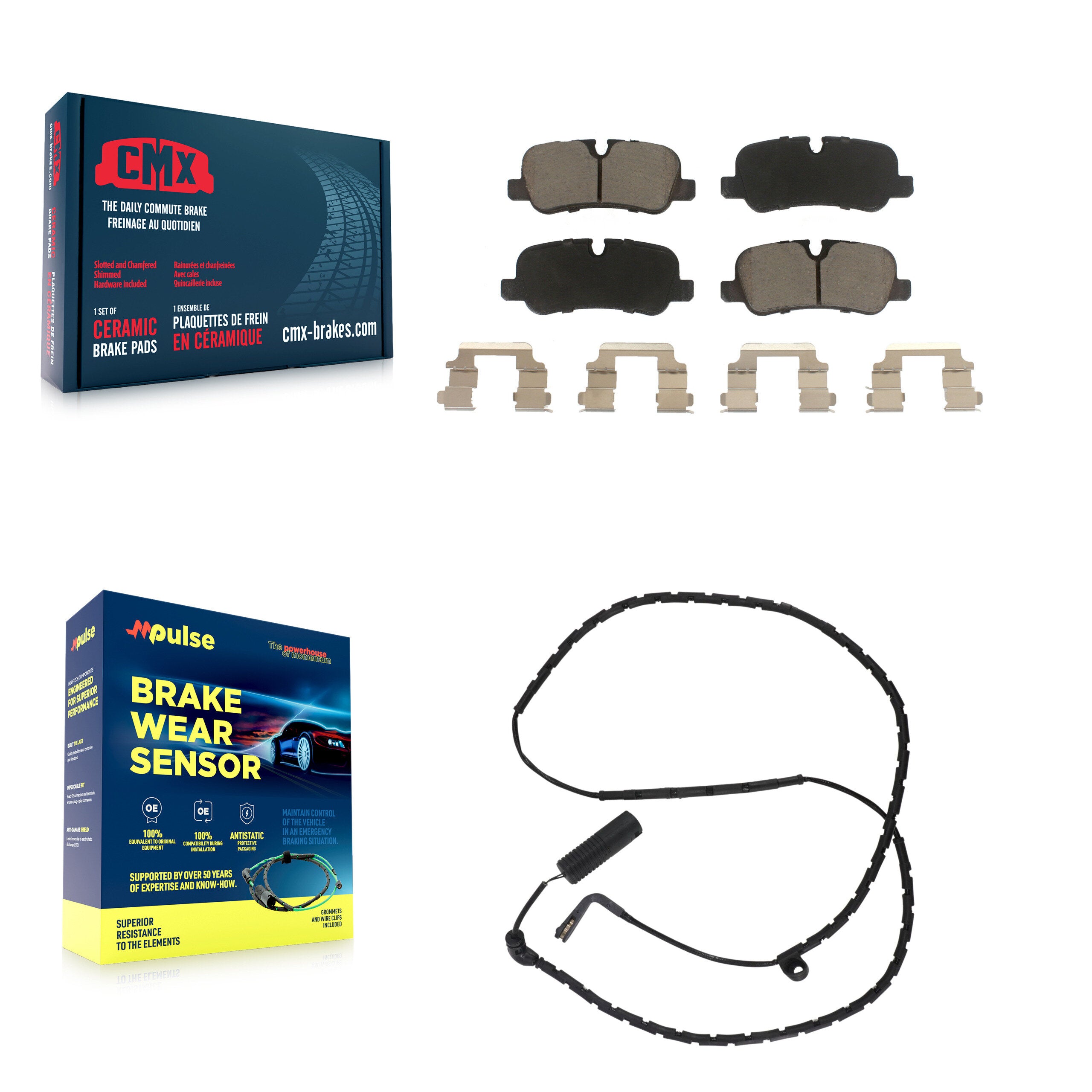 Rear Ceramic Disc Brake Pads And Wear Sensors Kit For Land Rover Range KCW-100865