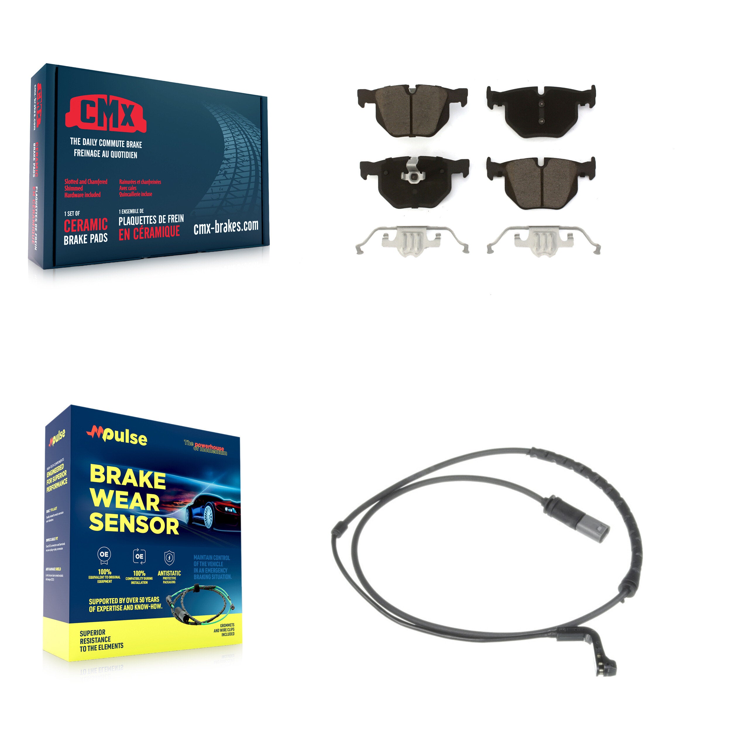 Rear Ceramic Disc Brake Pads And Wear Sensors Kit For BMW X5 X6 KCW-100871