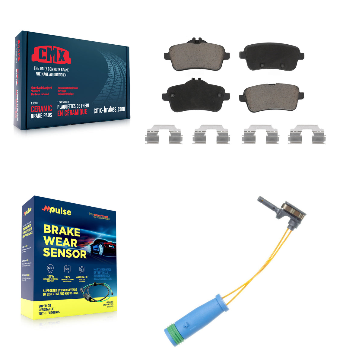 Rear Ceramic Disc Brake Pads & Wear Sensor Kit For 2014-2019 Mercedes-Benz CLA45 AMG 2.0L KCW-100873