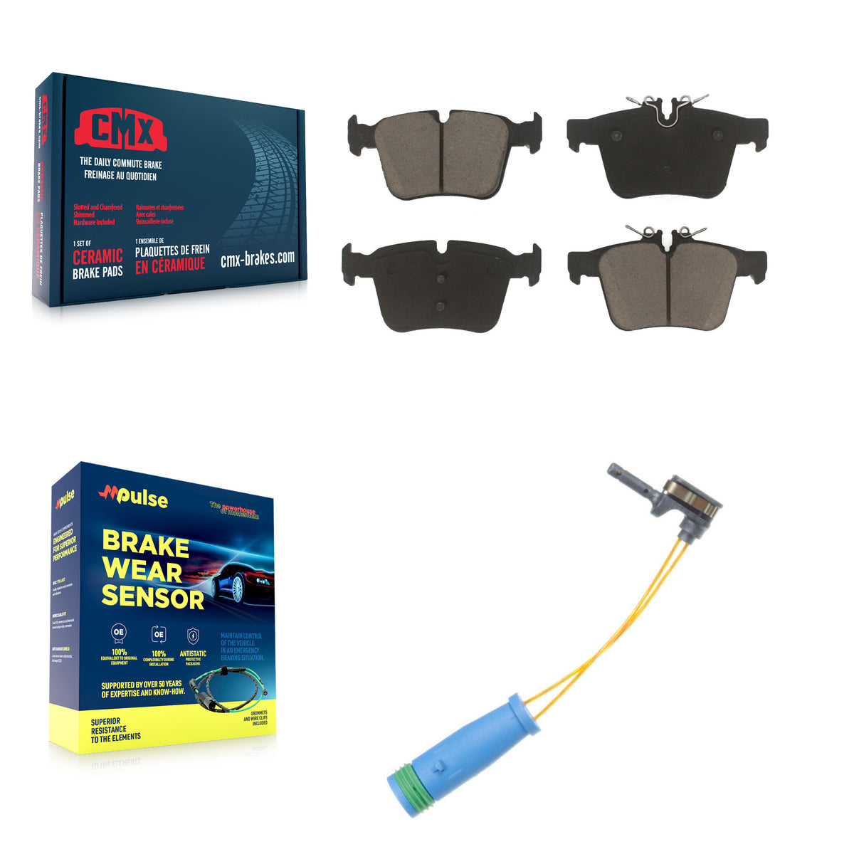 Rear Ceramic Disc Brake Pads And Wear Sensors Kit For Mercedes-Benz C300 C400 C350e KCW-100874