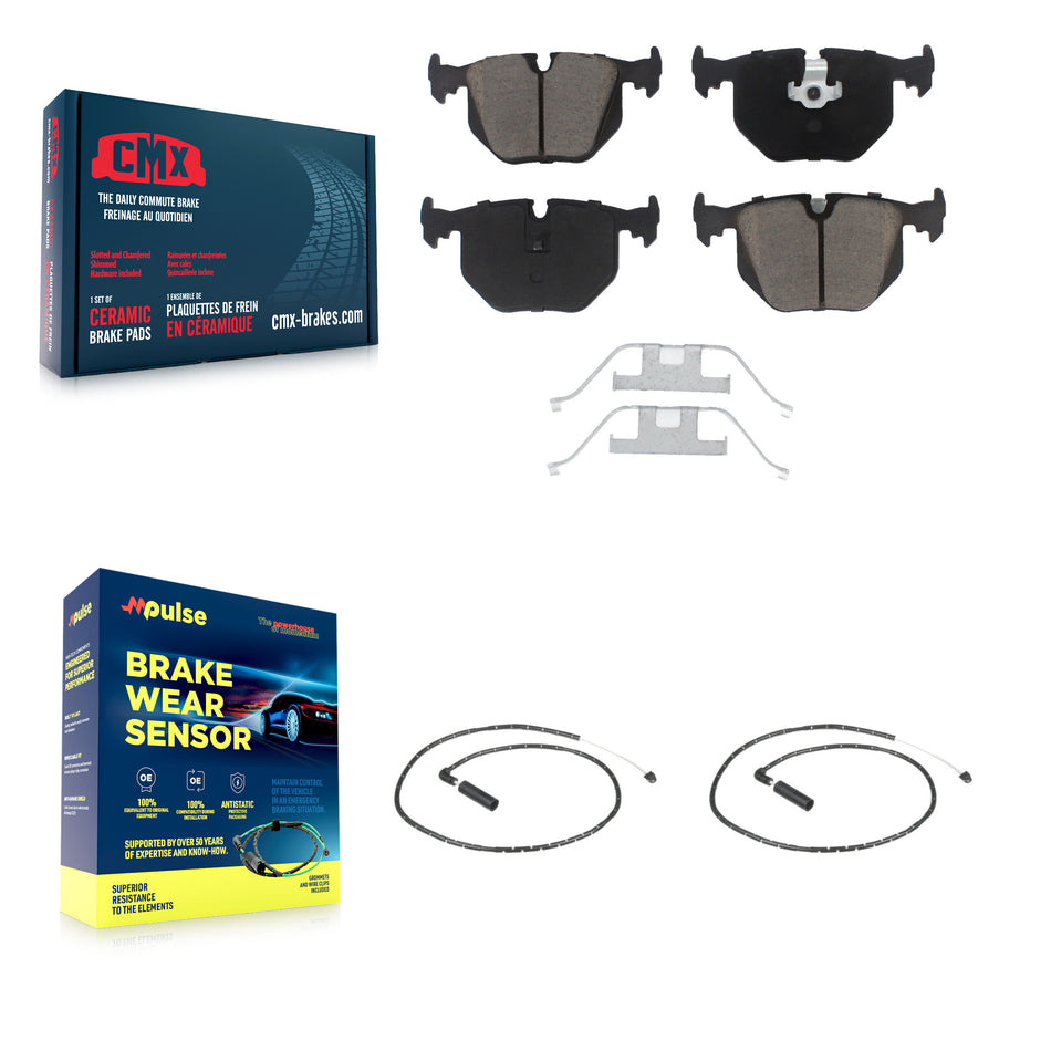 Rear Ceramic Disc Brake Pads And Wear Sensors Kit For 2004-2010 BMW X3 KCW-100886