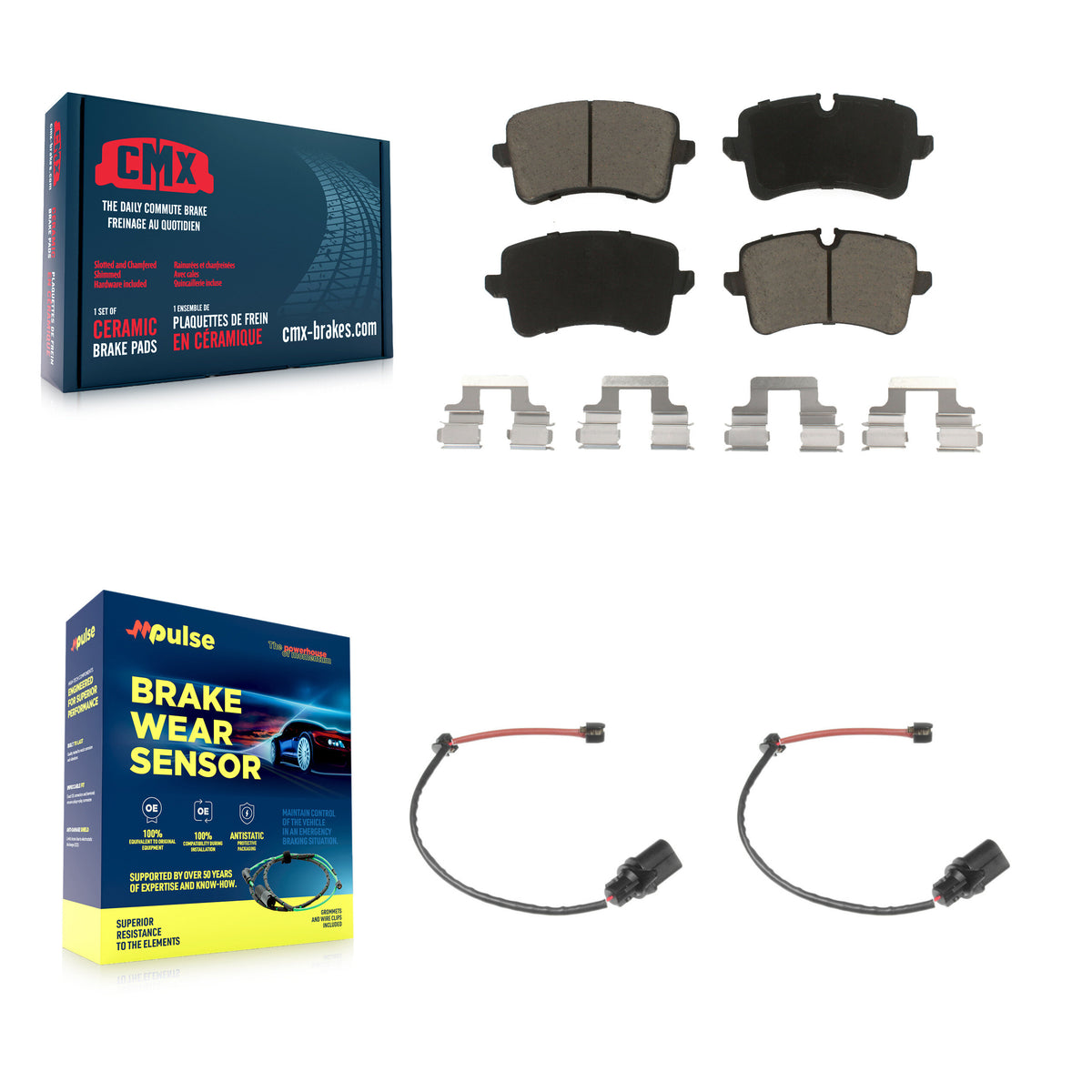 Rear Ceramic Disc Brake Pads And Wear Sensors Kit For Porsche Macan Audi A6 KCW-100896
