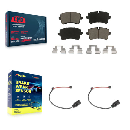 Rear Ceramic Disc Brake Pads And Wear Sensors Kit For Porsche Macan Audi A6 KCW-100896