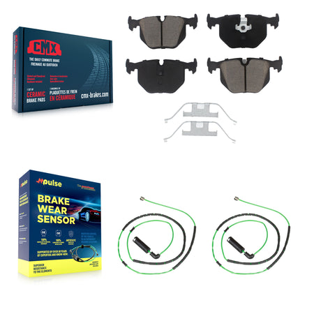 Rear Ceramic Brake Pads Wear Sensor Kit For 2006-2008 BMW Z4 M Roadster Coupe with 3.2L KCW-100903