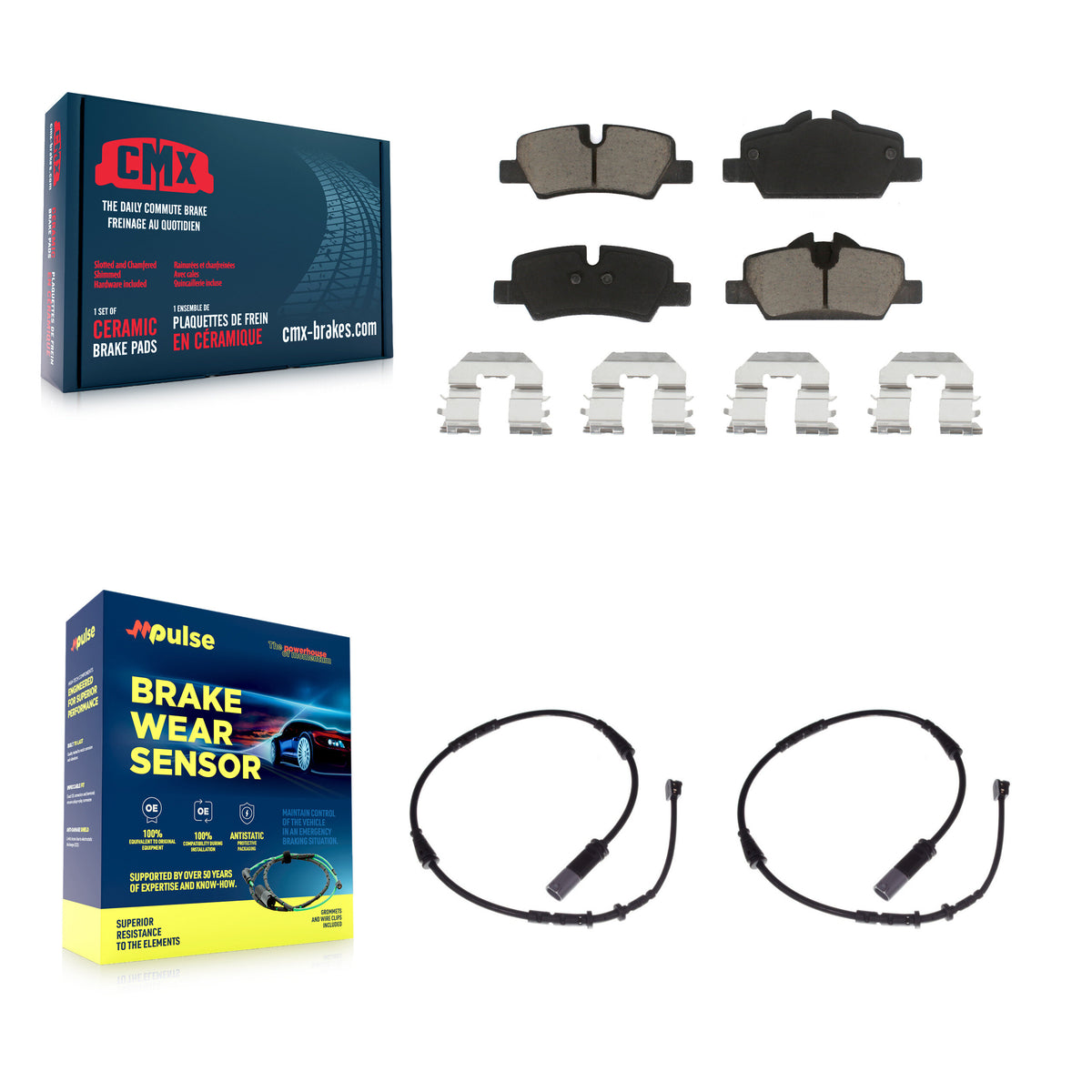 Rear Ceramic Disc Brake Pads And Wear Sensors Kit For Mini Cooper KCW-100905