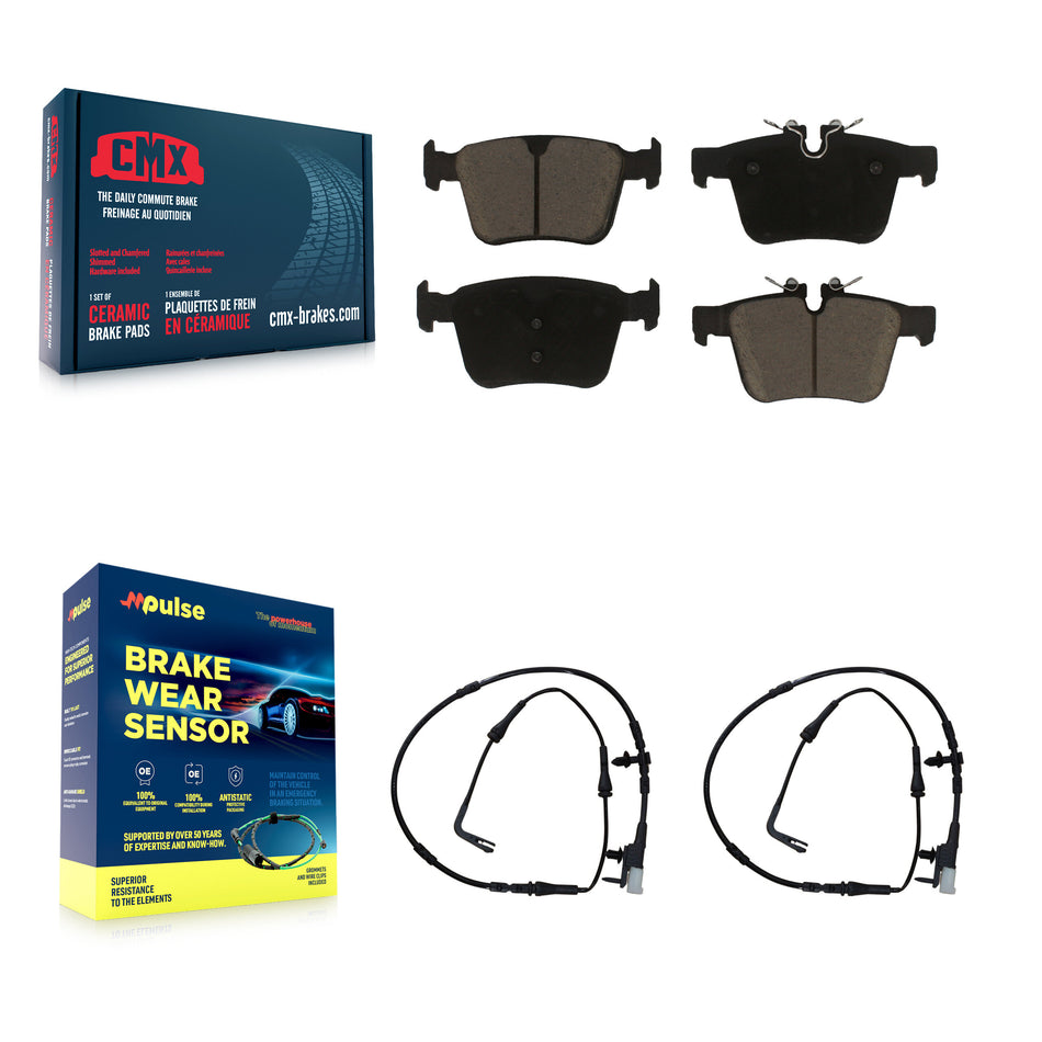 Rear Ceramic Disc Brake Pads And Wear Sensors Kit For Jaguar XE XF KCW-100910
