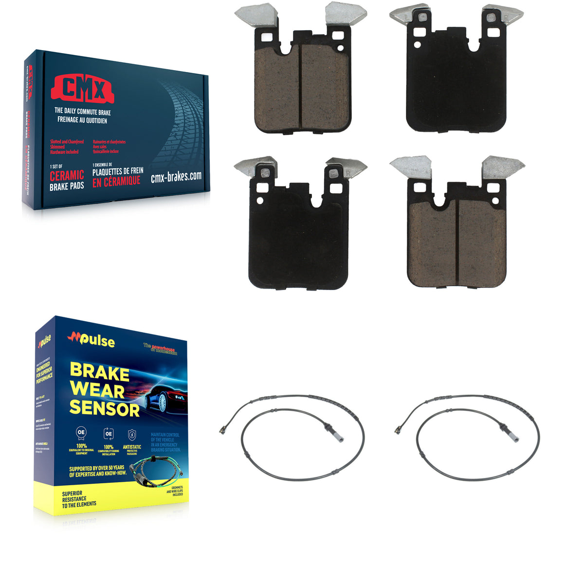 Rear Ceramic Brake Pads Wear Sensor Kit For BMW 328i xDrive 330i 320i 335i 428i 340i 230i KCW-100918